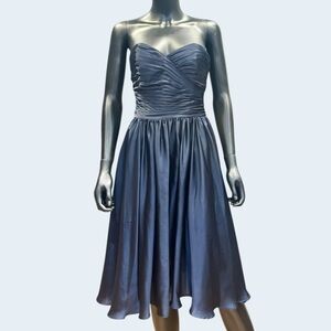 Monique Lhuillier Bridesmaid Prom Dress Strapless Sweetheart Navy Size 0